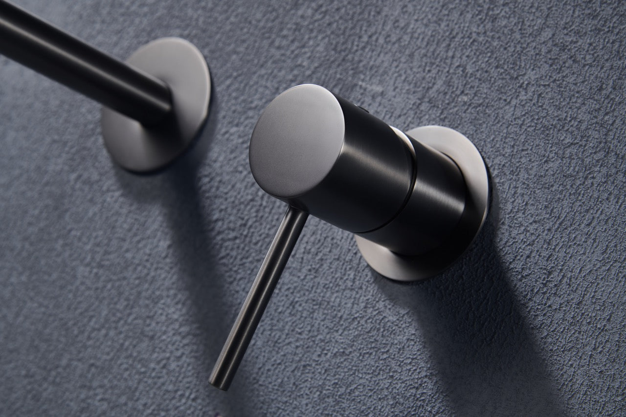 SanoBlu Flow inbouw wastafelkraan black gun metal