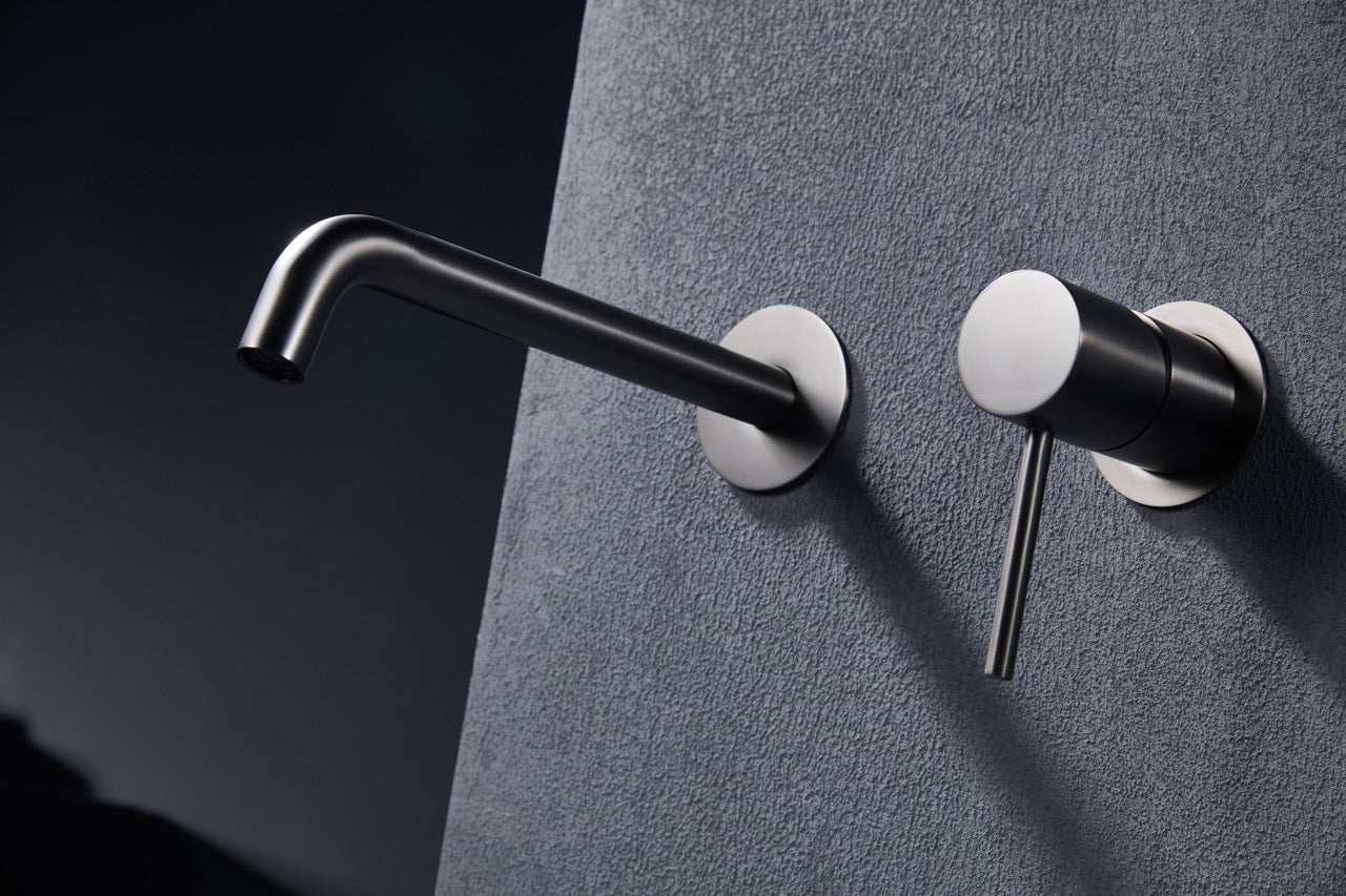 SanoBlu Flow inbouw wastafelkraan black gun metal 3