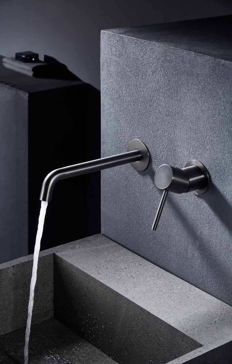 SanoBlu Flow inbouw wastafelkraan black gun metal 4