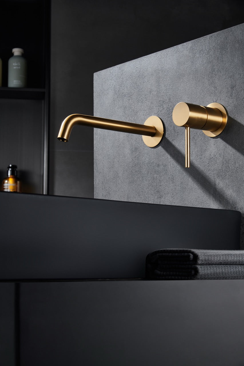 SanoBlu Flow inbouw wastafelkraan geborsteld goud