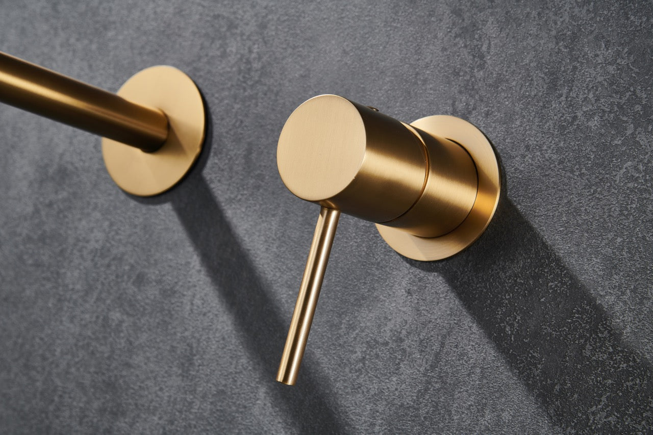 SanoBlu Flow inbouw wastafelkraan geborsteld goud 6