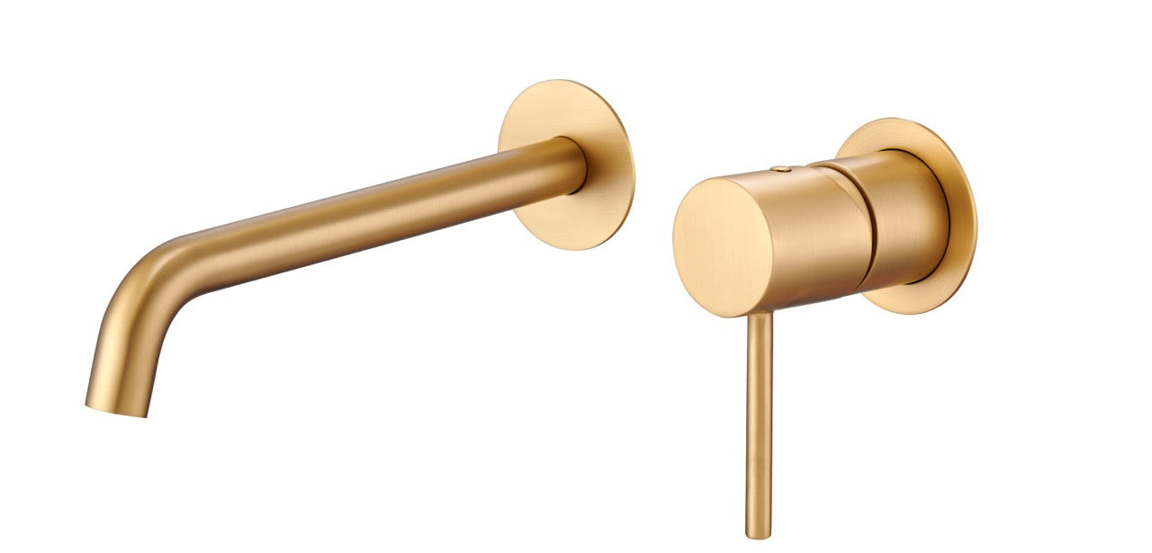 SanoBlu Flow inbouw wastafelkraan geborsteld goud 8
