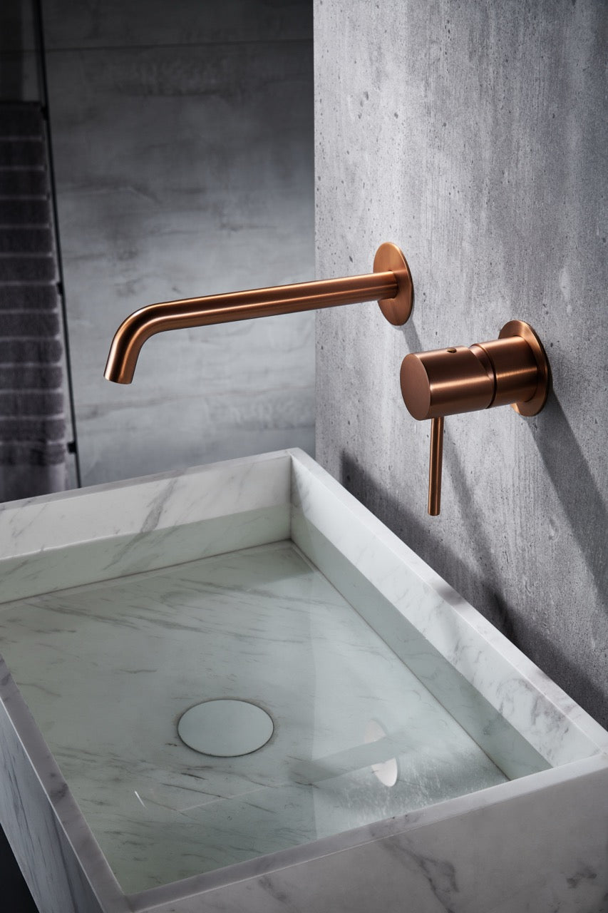 SanoBlu Flow inbouw wastafelkraan geborsteld koper