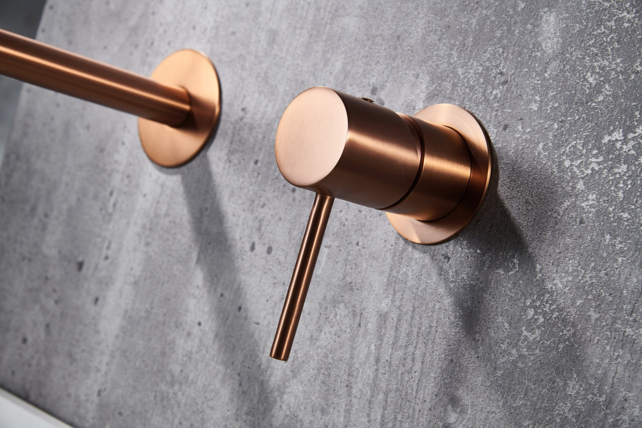 SanoBlu Flow inbouw wastafelkraan geborsteld koper