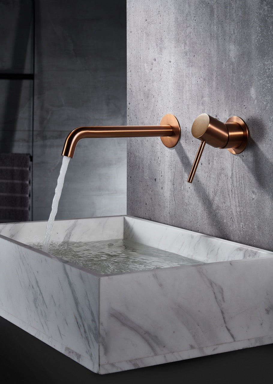 SanoBlu Flow inbouw wastafelkraan geborsteld koper 6