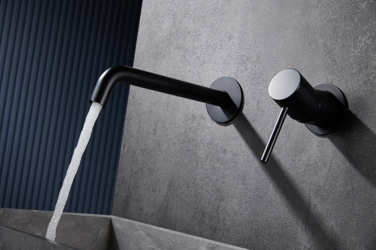 SanoBlu Flow inbouw wastafelkraan mat zwart