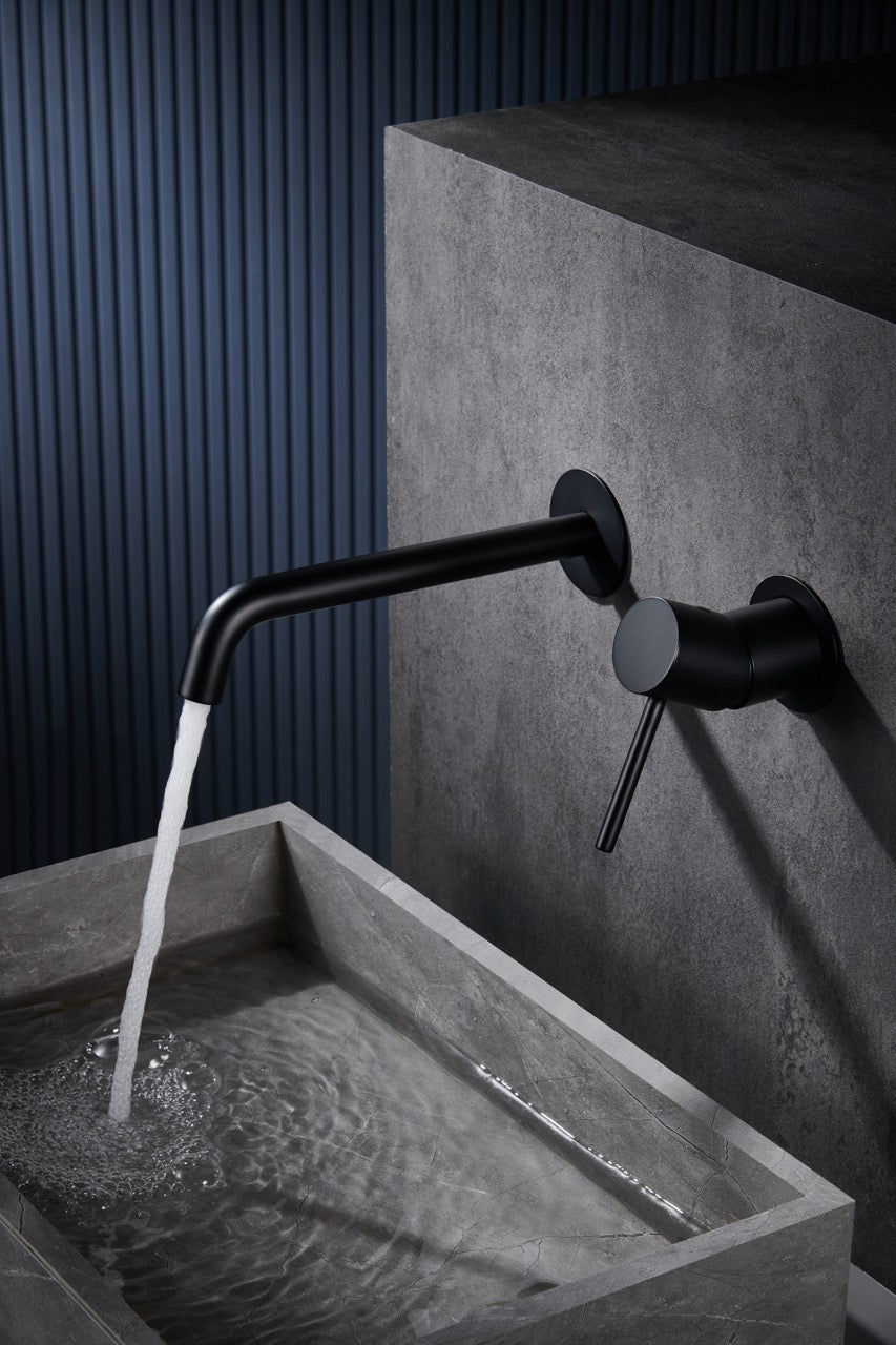 SanoBlu Flow inbouw wastafelkraan mat zwart