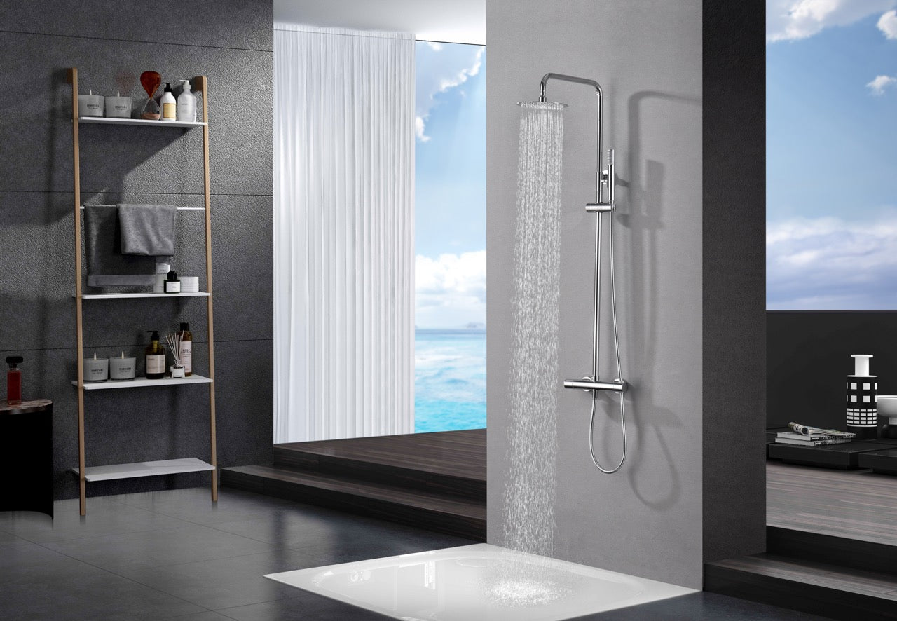 SanoBlu Flow opbouw regendouche chroom met 30 cm douchekop