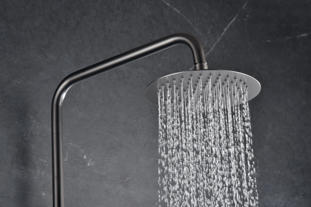 SanoBlu Flow opbouw regendouche black gun metal met 25 cm douchekop