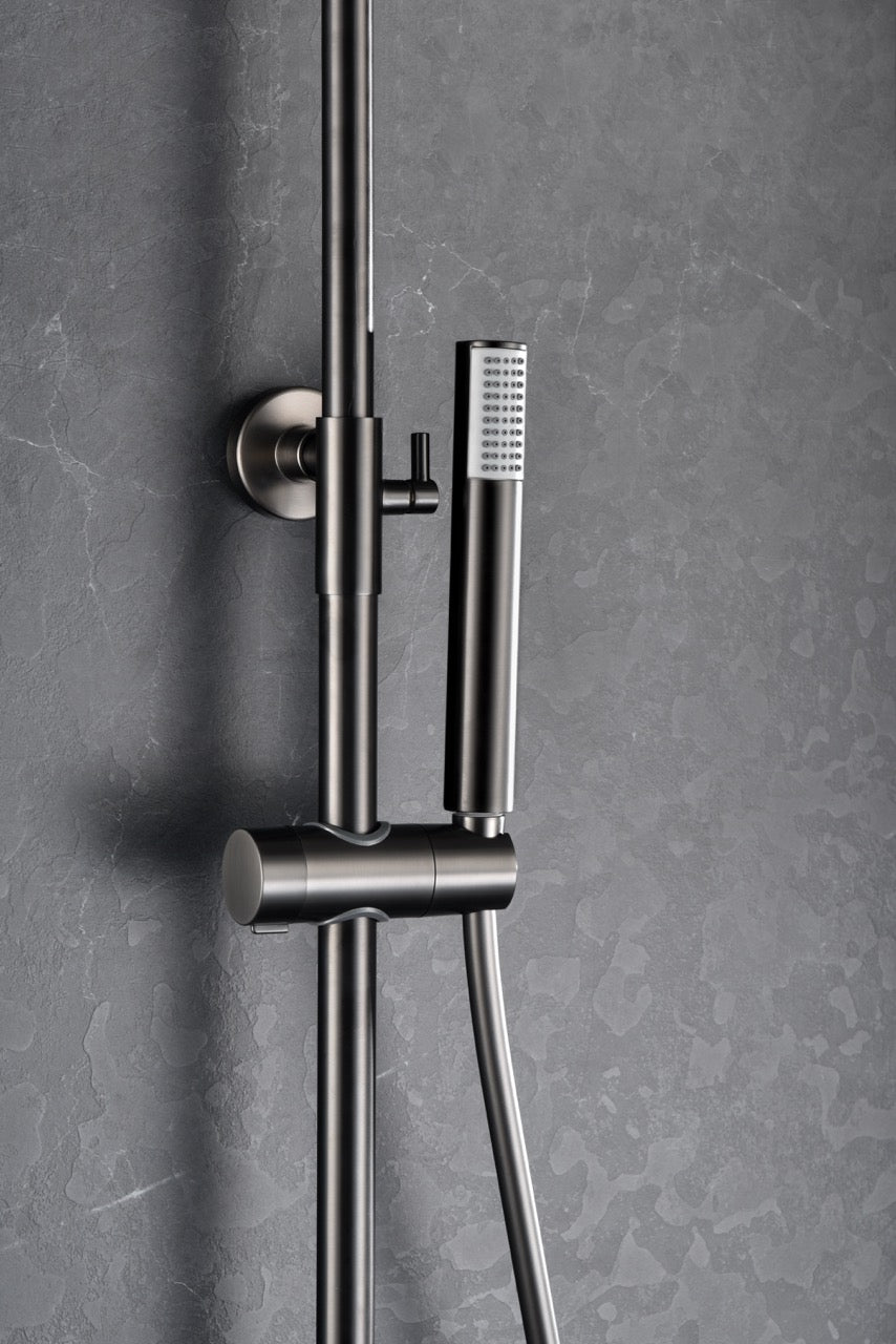 SanoBlu Flow opbouw regendouche black gun metal met 30 cm douchekop 4