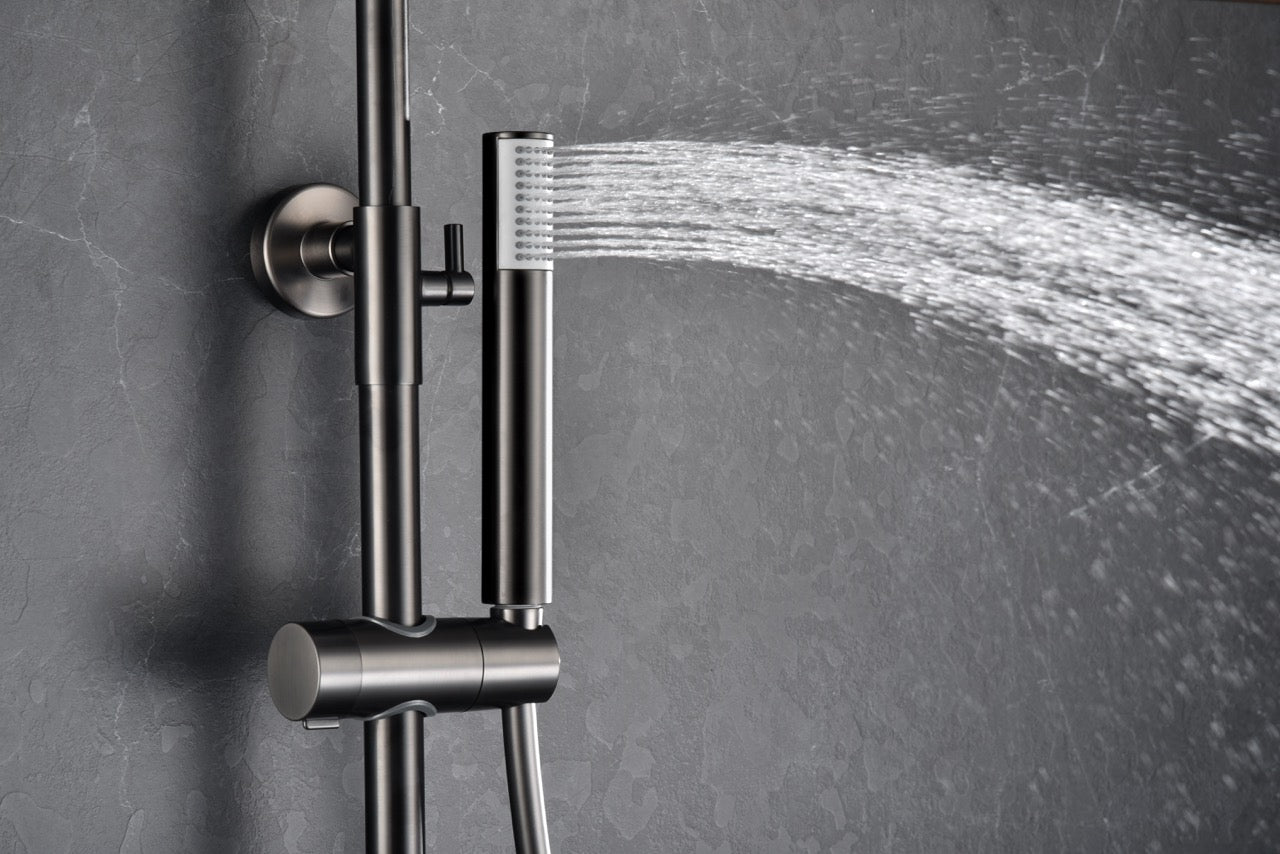 SanoBlu Flow opbouw regendouche black gun metal met 30 cm douchekop 5