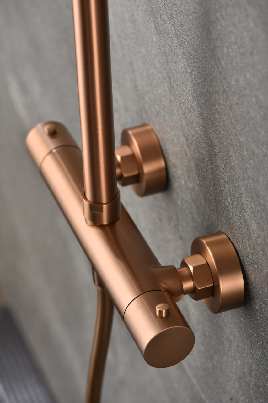 SanoBlu Flow opbouw regendouche geborsteld koper met 25 cm douchekop 3