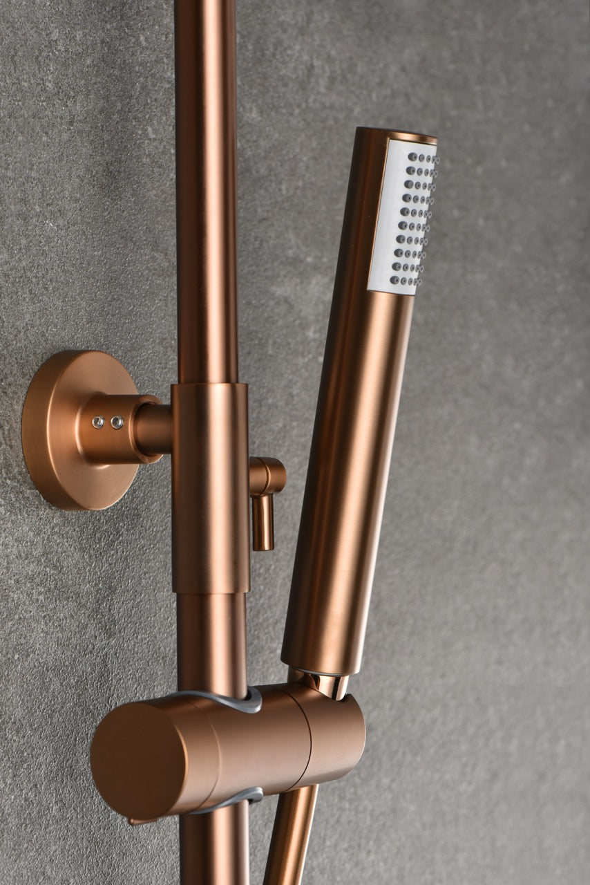 SanoBlu Flow opbouw regendouche geborsteld koper met 25 cm douchekop 4