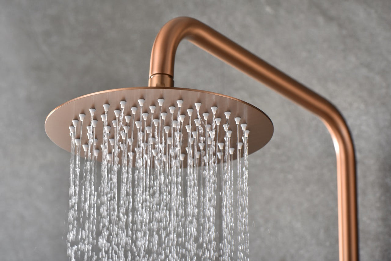 SanoBlu Flow opbouw regendouche geborsteld koper met 25 cm douchekop 6