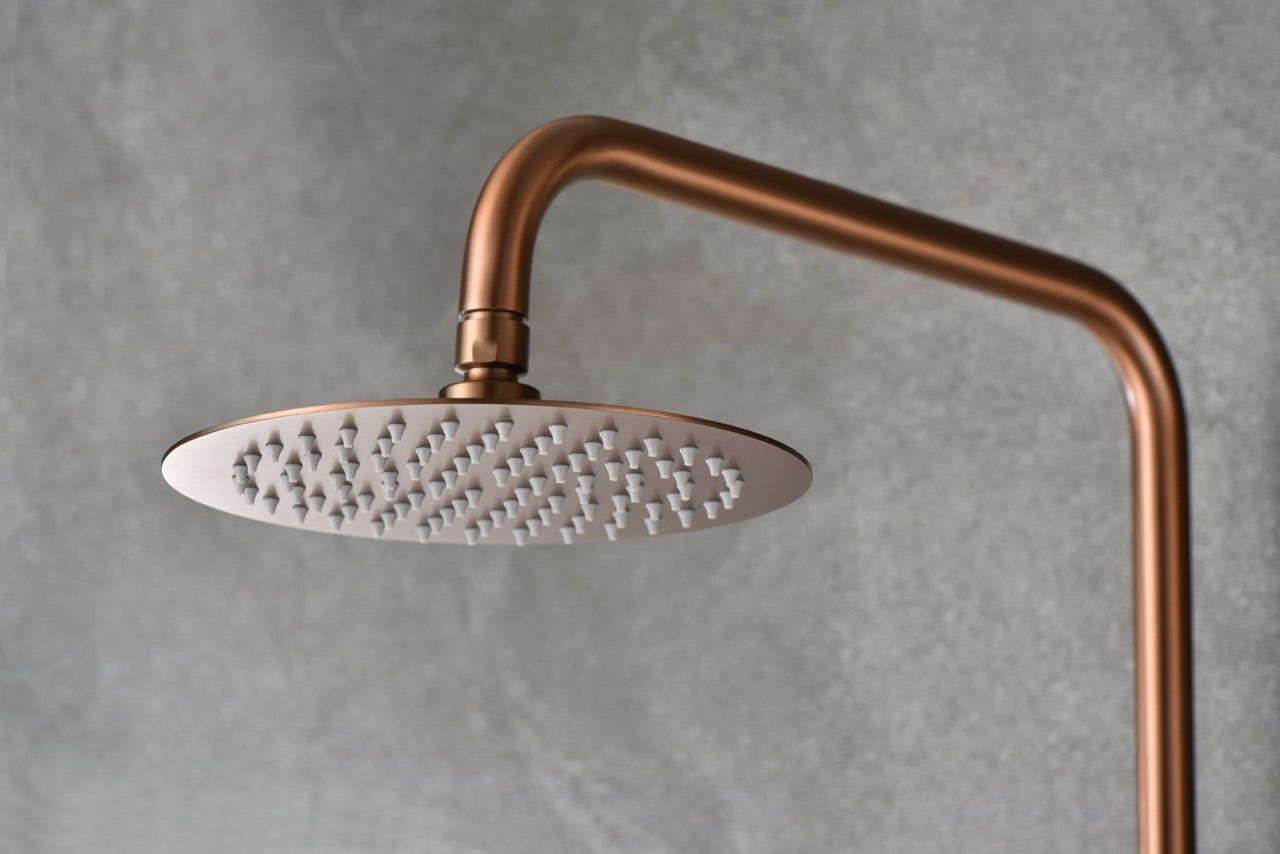 SanoBlu Flow opbouw regendouche geborsteld koper met 20 cm douchekop 6