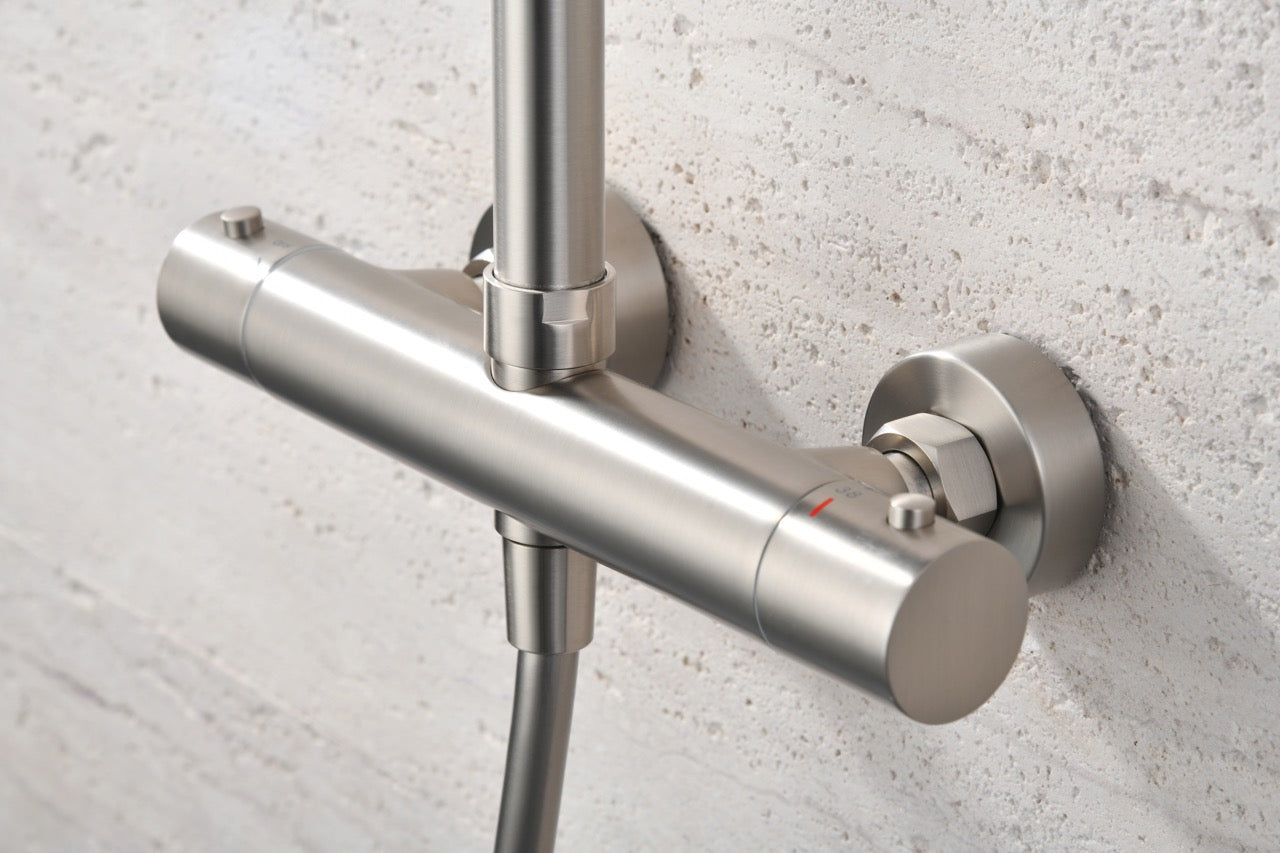 SanoBlu Flow opbouw regendouche geborsteld nikkel met 30 cm douchekop 3