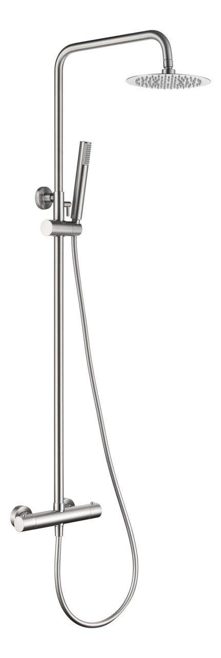 SanoBlu Flow opbouw regendouche geborsteld nikkel met 30 cm douchekop 5