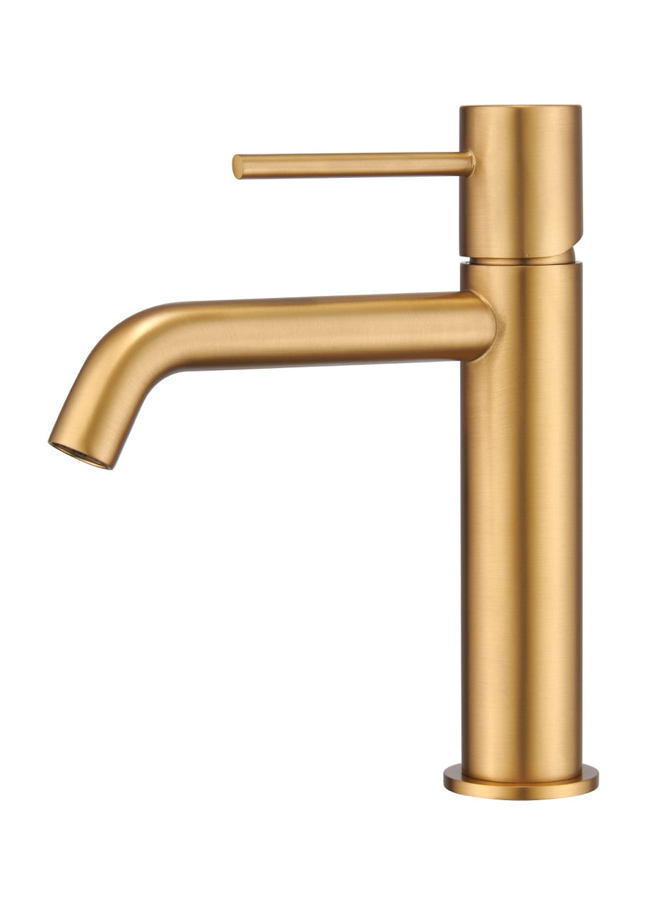 SanoBlu Flow wastafelkraan geborsteld goud 6