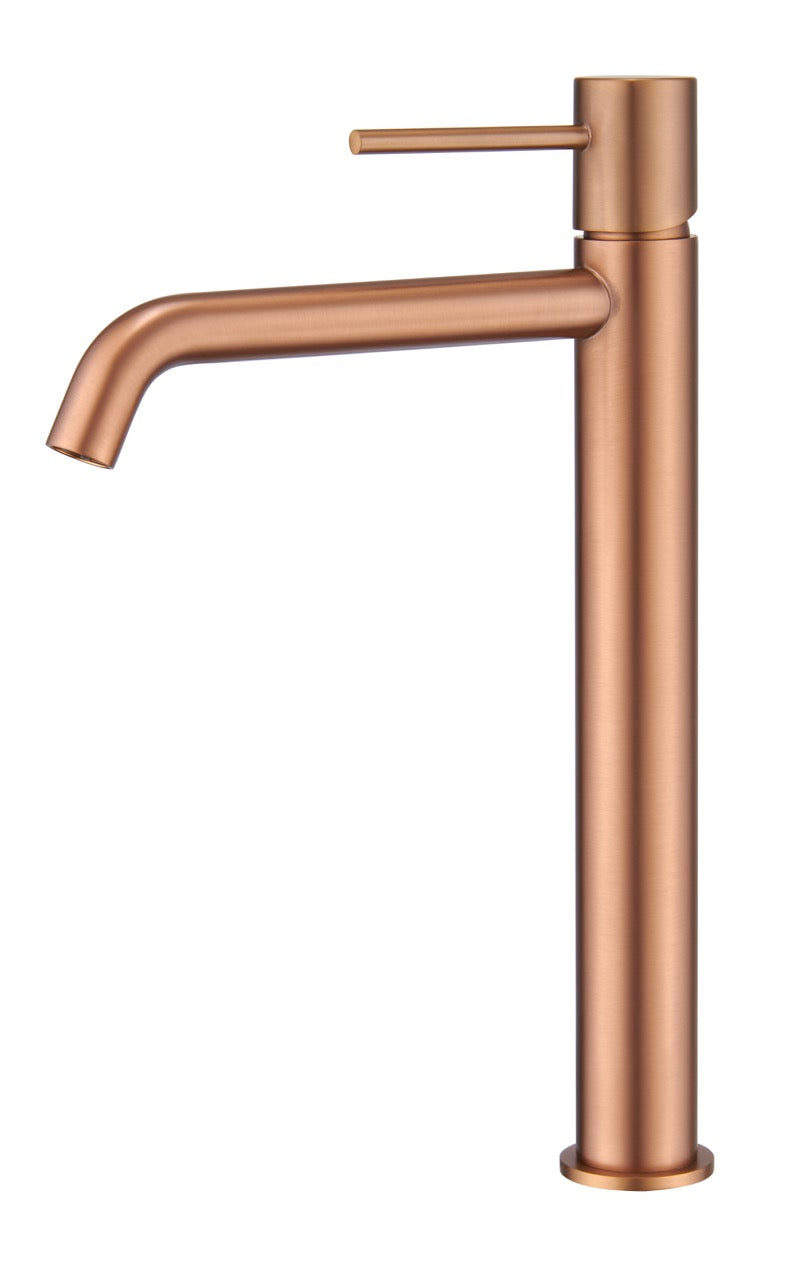 SanoBlu Flow wastafelkraan hoog geborsteld koper 7