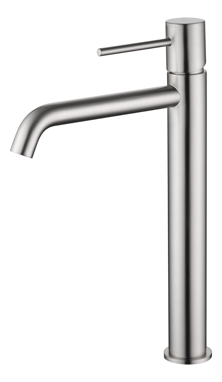 SanoBlu Flow wastafelkraan hoog geborsteld nikkel 4