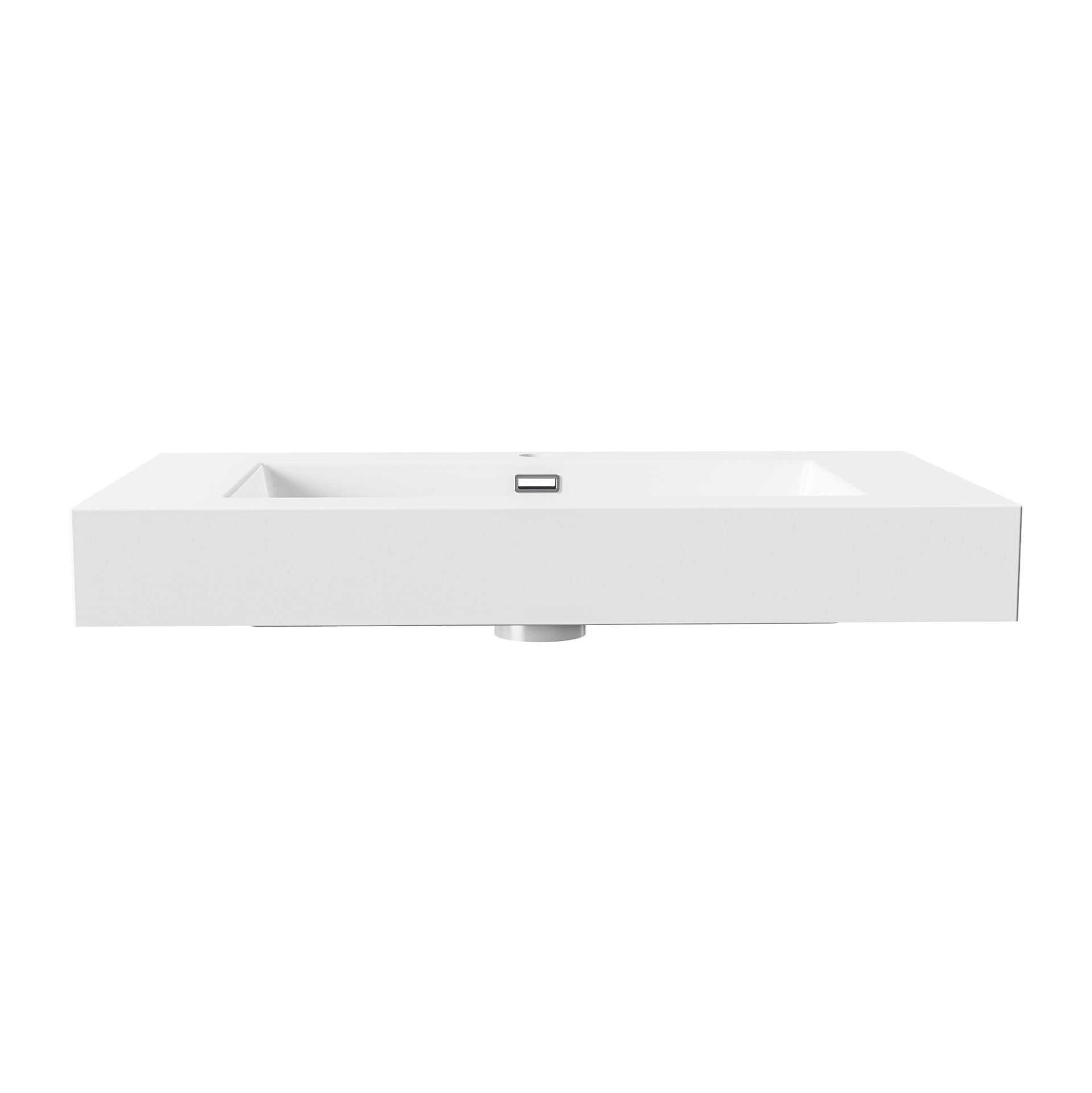 SanoBlu Orosei badkamer meubel 80 cm walnoot ribbelfront met witte wastafel 7