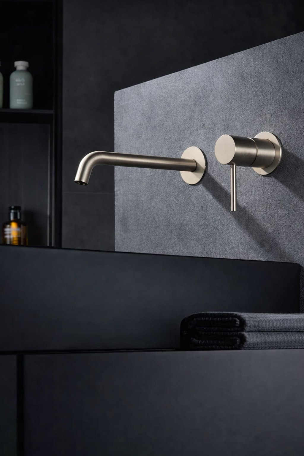 SanoBlu Flow inbouw wastafelkraan geborsteld nikkel