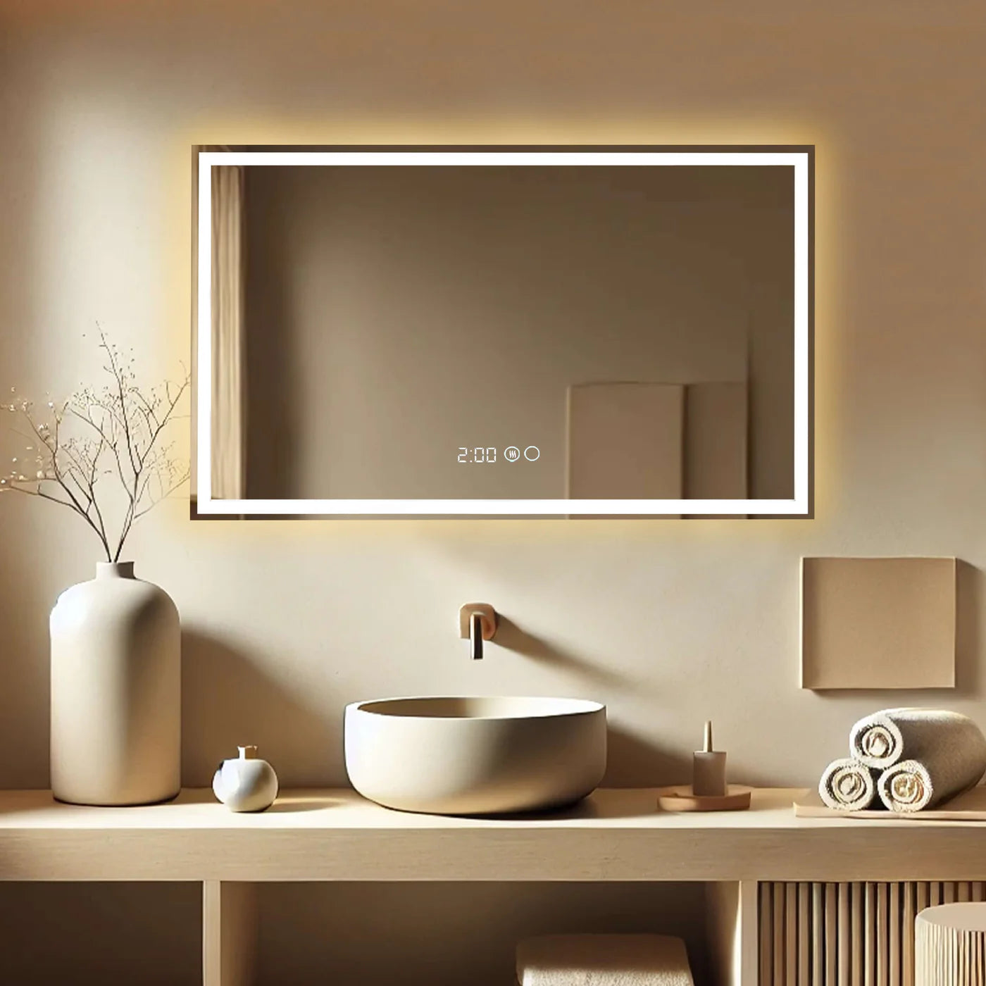 Sanoblu Tron Badkamerspiegel | Rechthoek | Met LED verlichting 100 cm