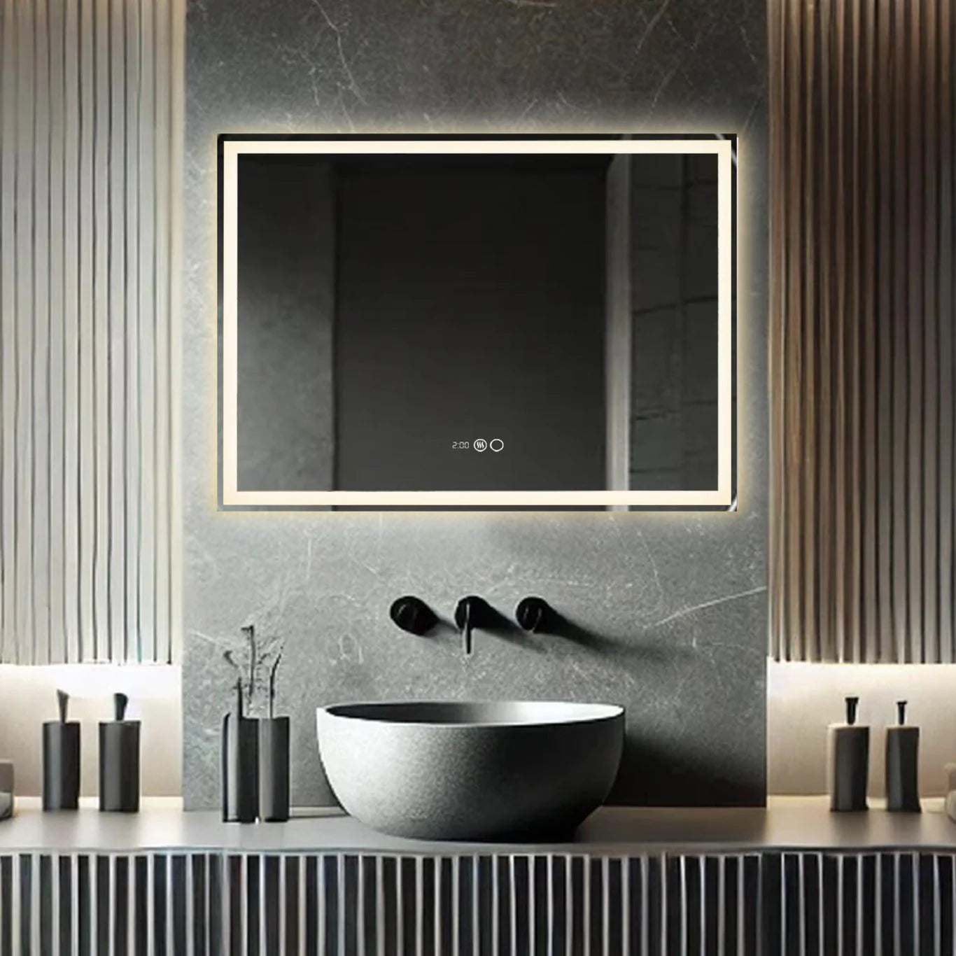 Sanoblu Tron Badkamerspiegel | Rechthoek | Met LED verlichting 80 cm