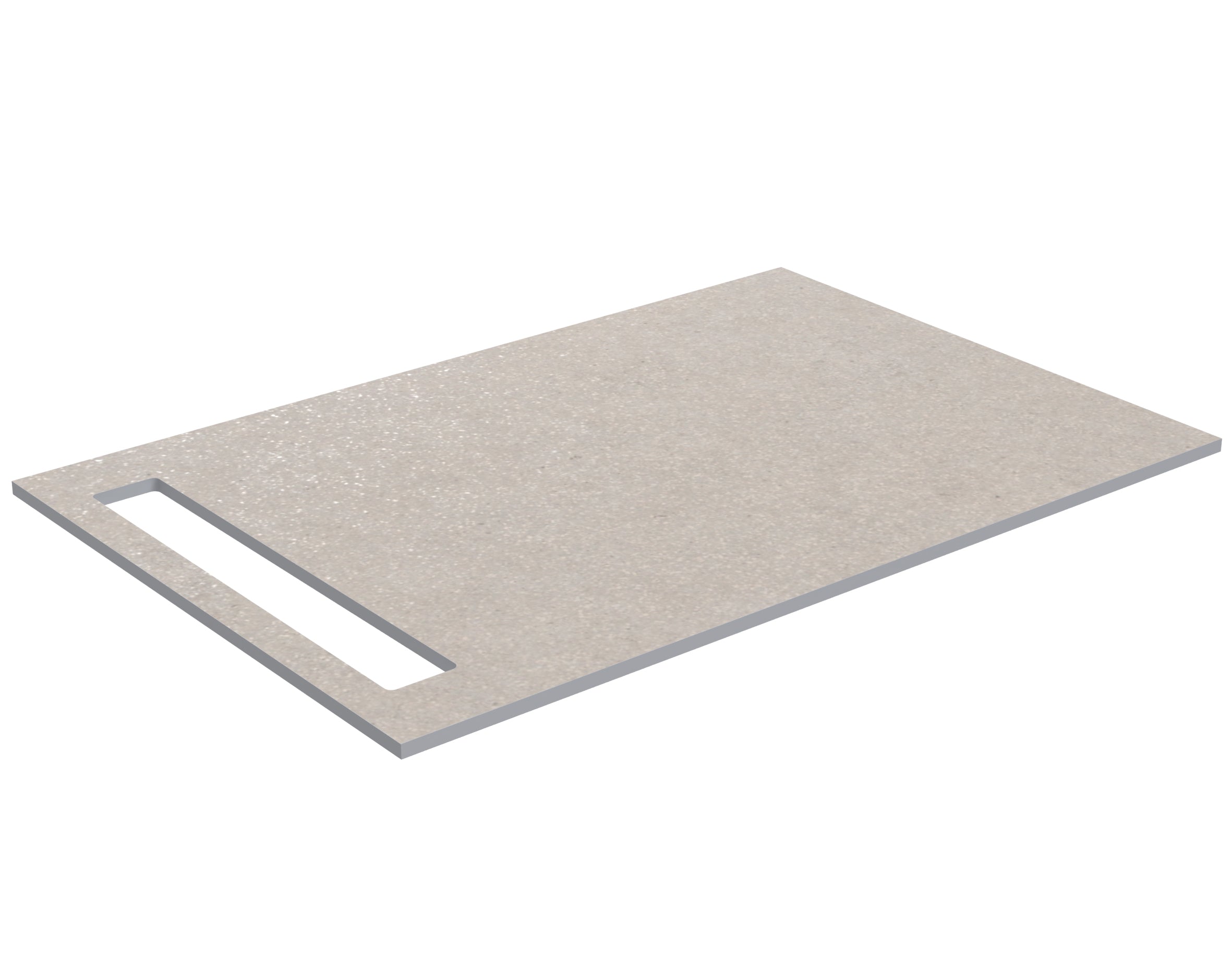 SanoBlu HPL wastafelblad 90 cm sand stone met handdoekuitsparing aan één zijde