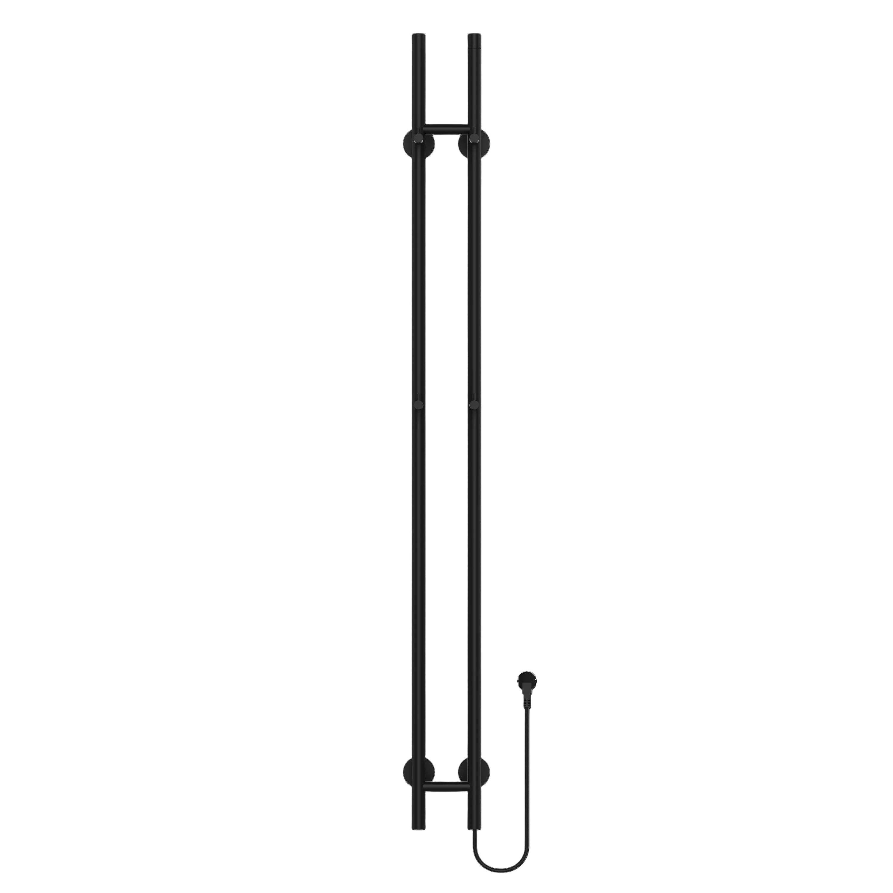 SanoTerra Aero elektrische dubbele staafhanddoekradiator 150cm mat zwart 120W