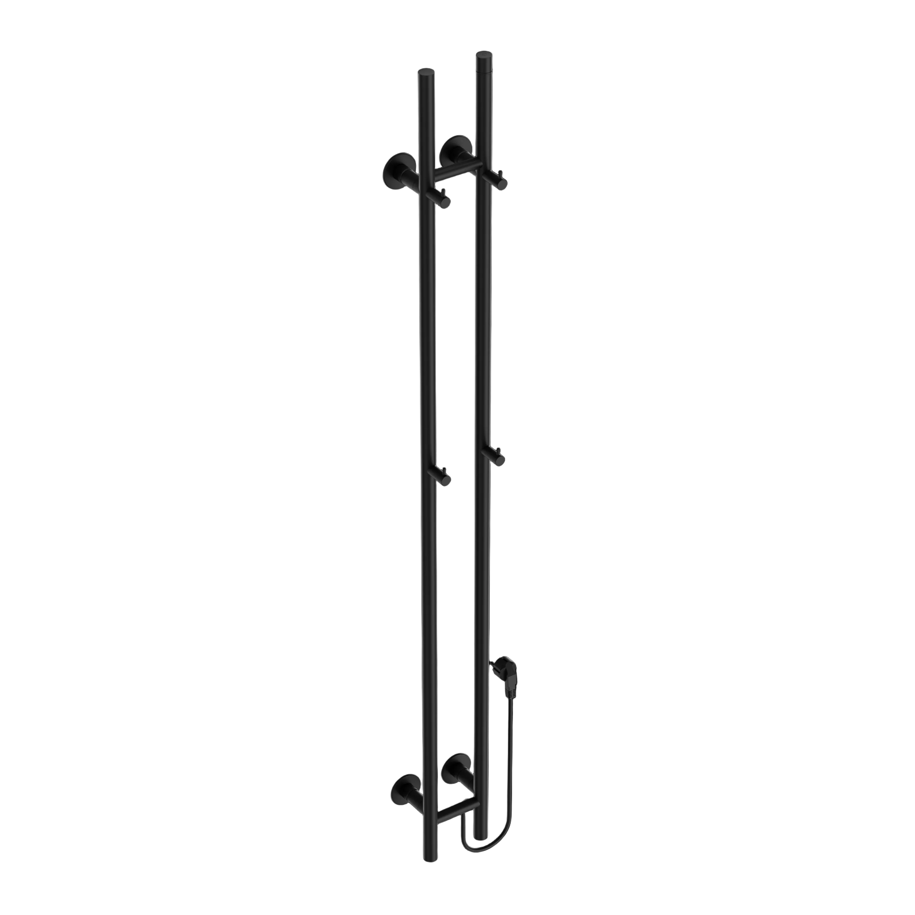 SanoTerra Aero elektrische dubbele staafhanddoekradiator 150cm mat zwart 120W 3