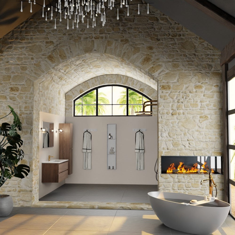 SanoBlu Sella badkamer meubel 100 cm Mocha met keramische wastafel 4