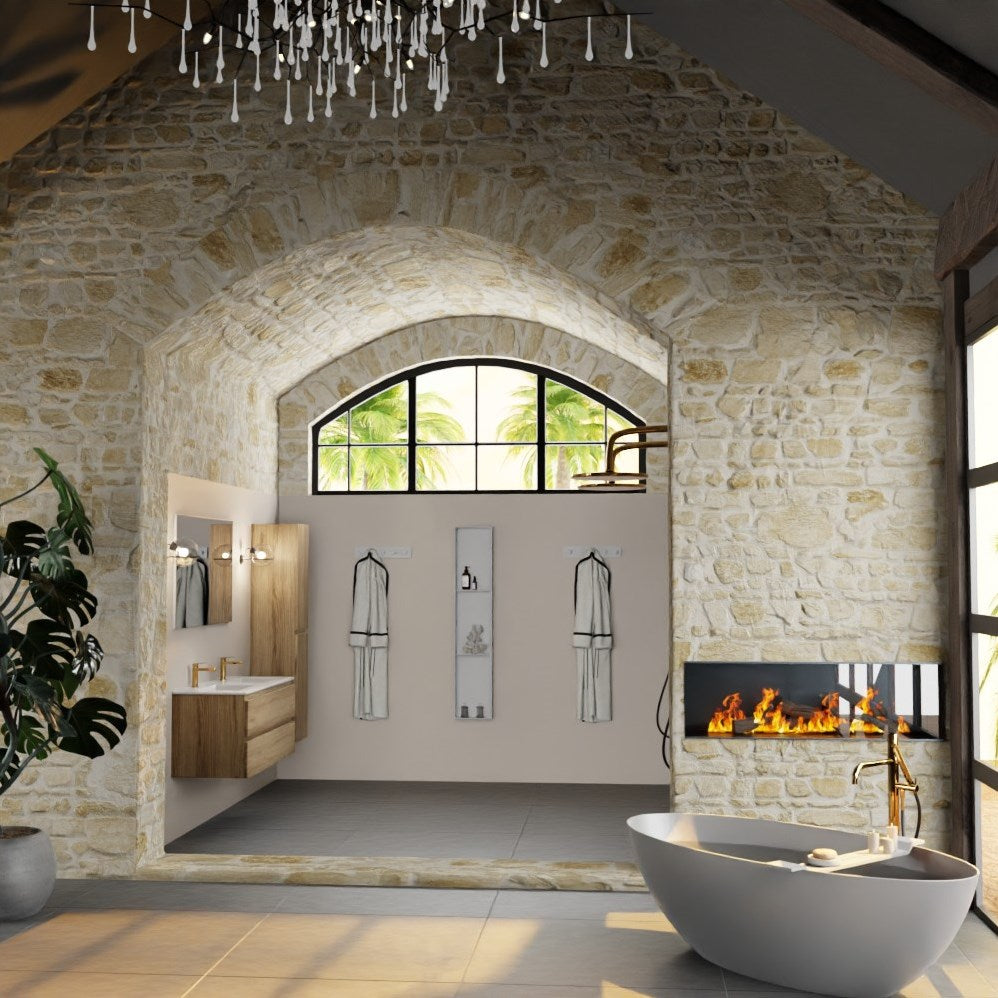 SanoBlu Sella badkamer meubel 120 cm Chai met dubbele keramische wastafel