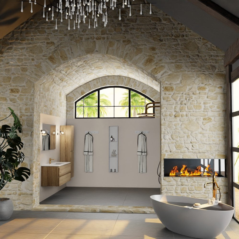 SanoBlu Sella badkamer meubel 120 cm Chai met keramische wastafel