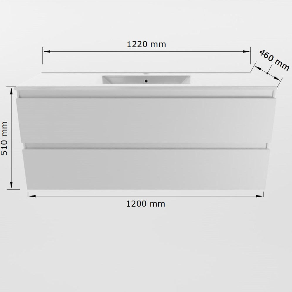 SanoBlu Sella badkamer meubel 120 cm zwart met keramische wastafel