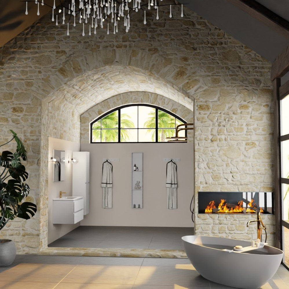 SanoBlu Sella badkamer meubel 80 cm mat wit met keramische wastafel 5