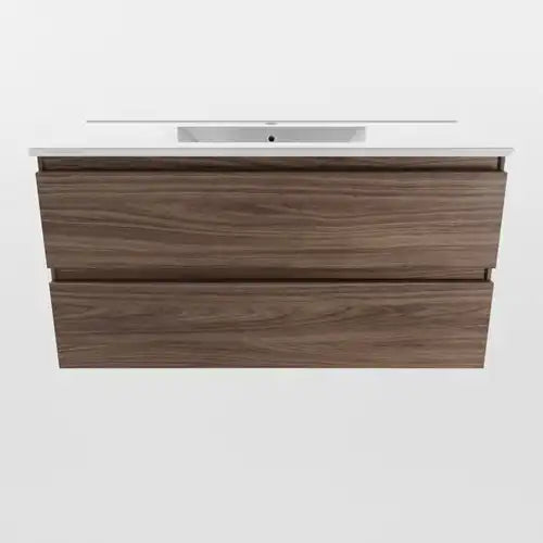 SanoBlu Sella badkamer meubel 100 cm Mocha met keramische wastafel 5