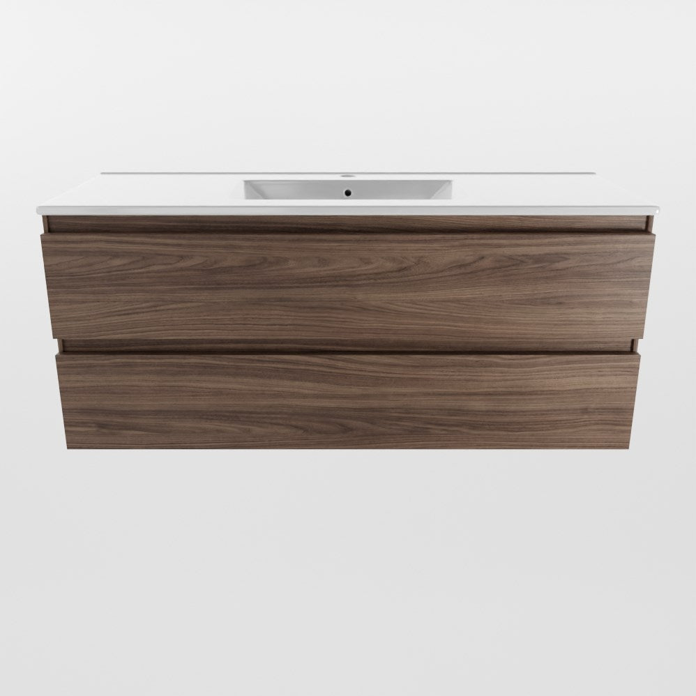 SanoBlu Sella badkamer meubel 120 cm Mocha met keramische wastafel