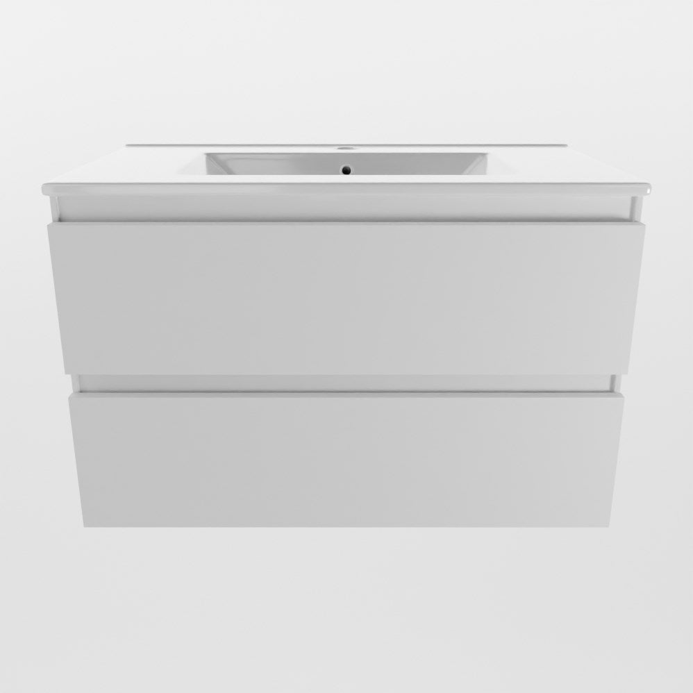 SanoBlu Sella badkamer meubel 80 cm mat wit met keramische wastafel 3