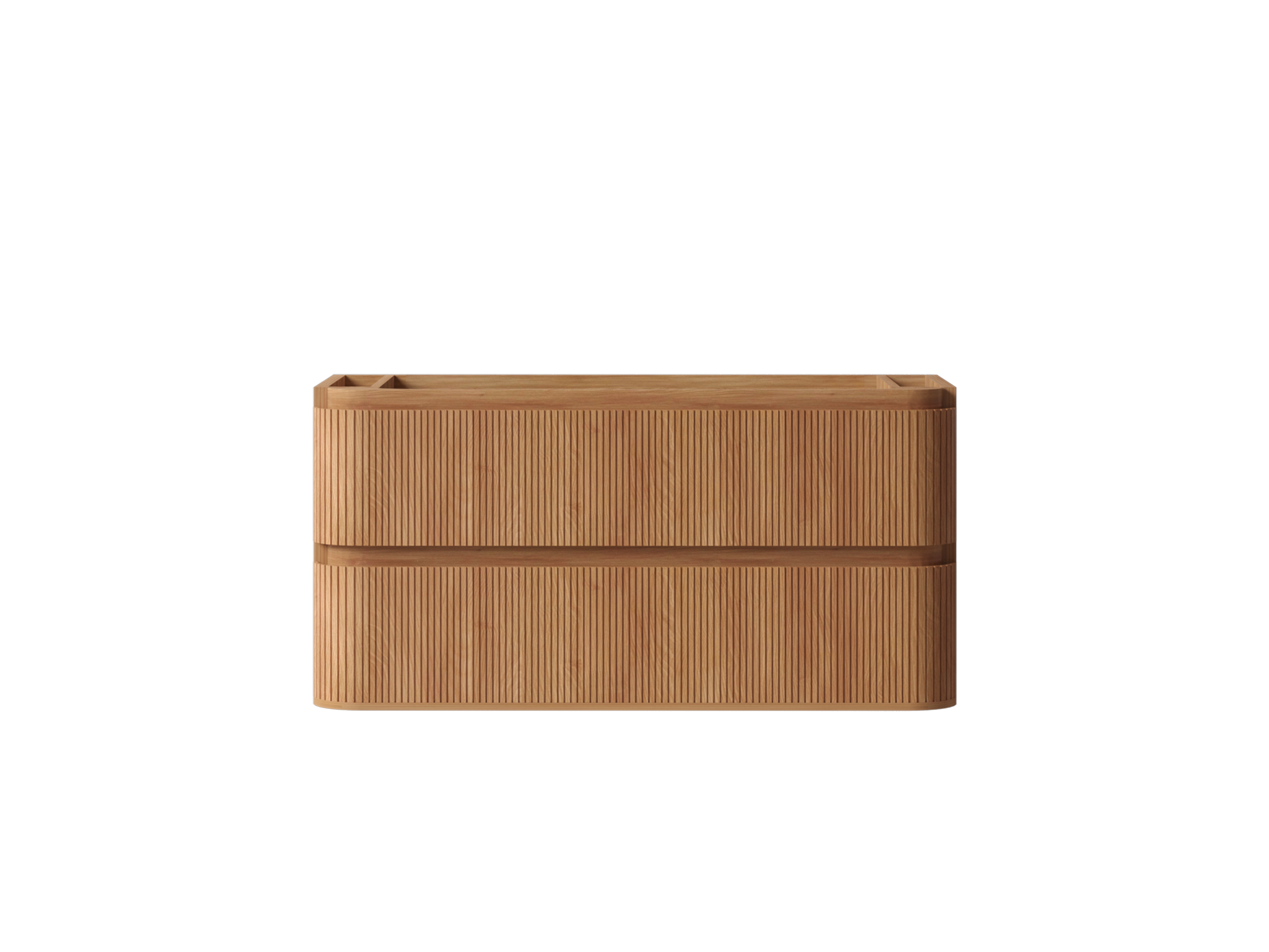 SanoBlu Bali afgerond wastafelmeubel 100 cm acacia met solid surface wastafel 5