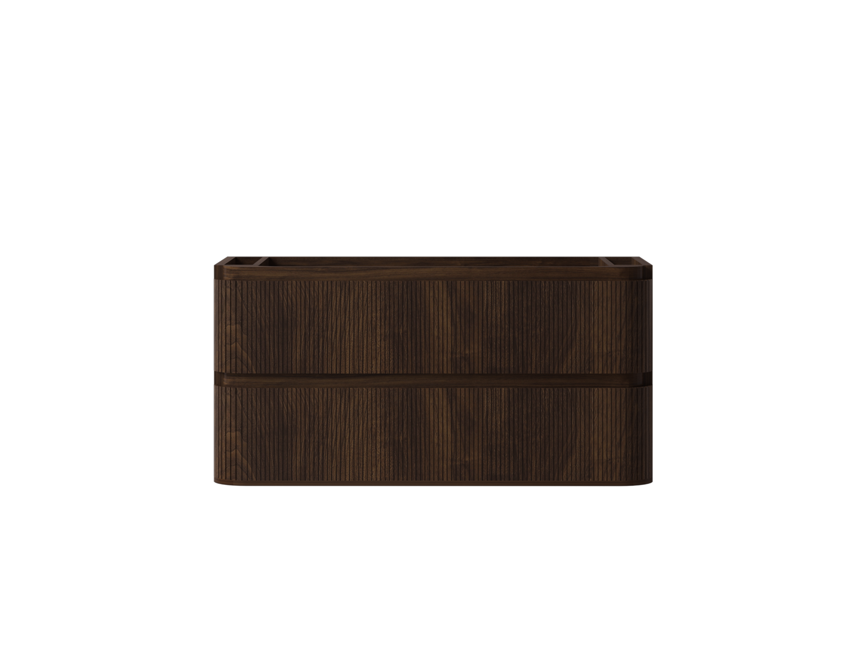 SanoBlu Bali afgerond wastafelmeubel 100 cm donker walnoot met solid surface wastafel 5