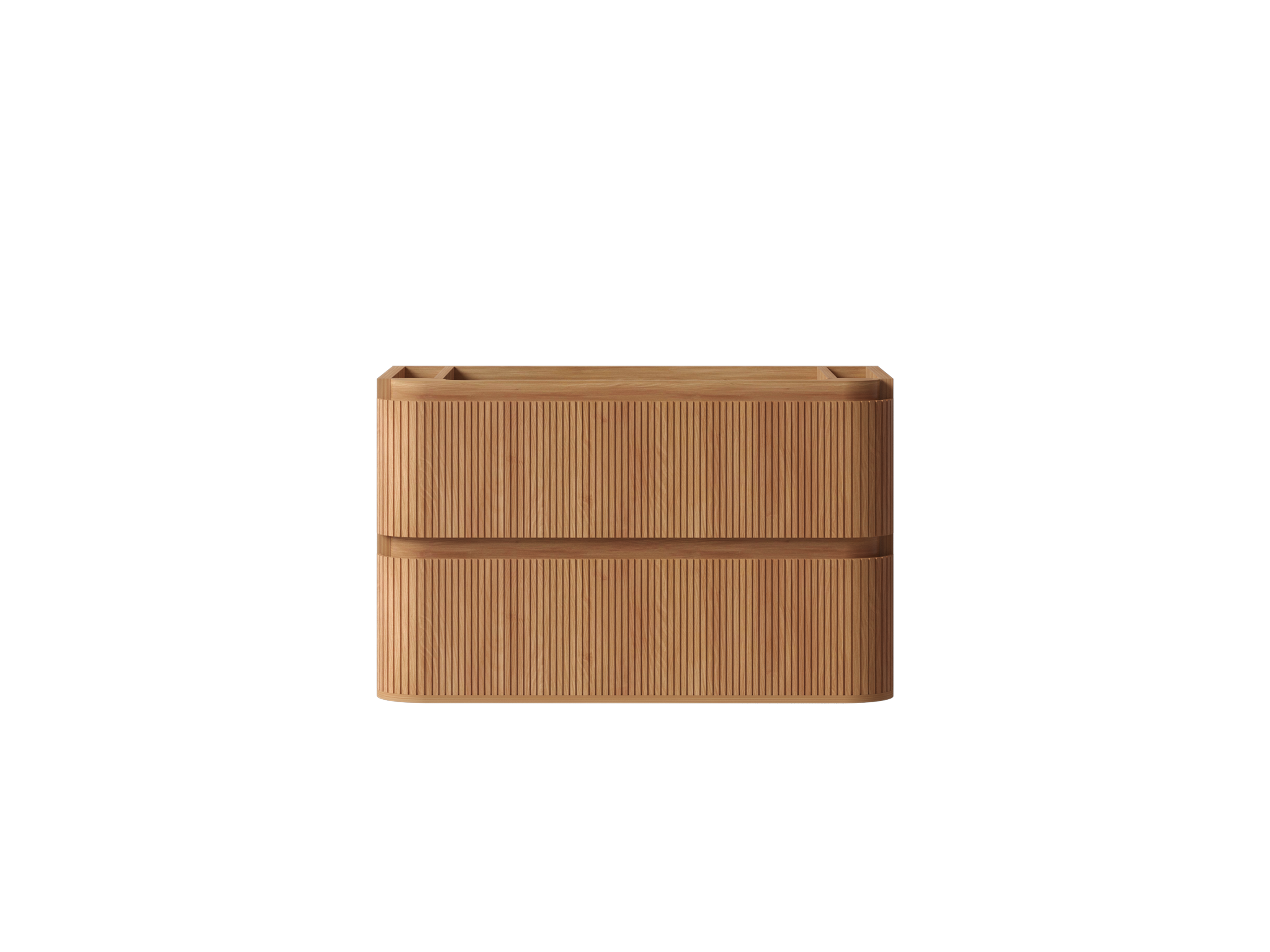 SanoBlu Bali afgerond wastafelmeubel 80 cm acacia met solid surface wastafel 5