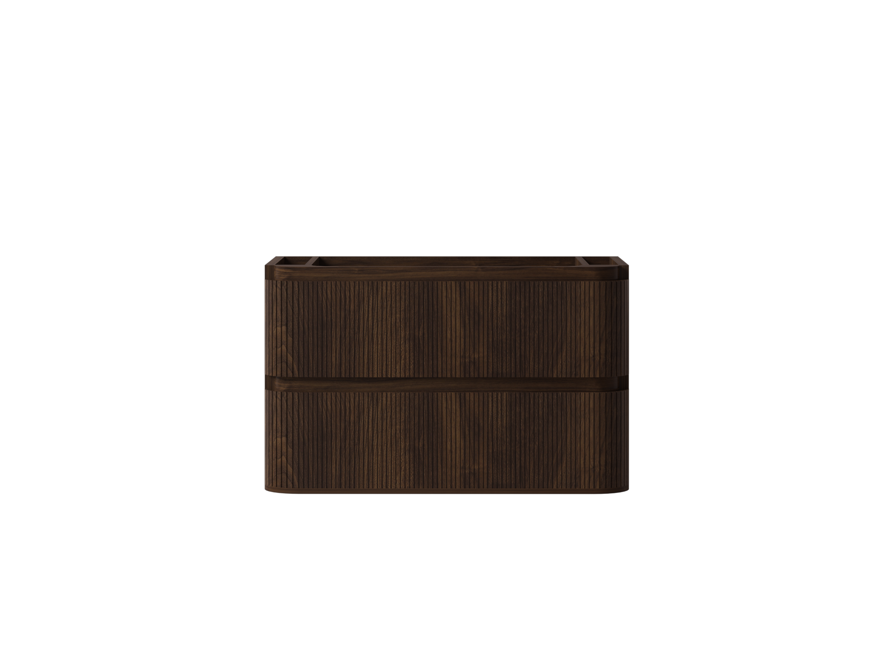 SanoBlu Bali afgerond wastafelmeubel 80 cm donker walnoot met solid surface wastafel 5