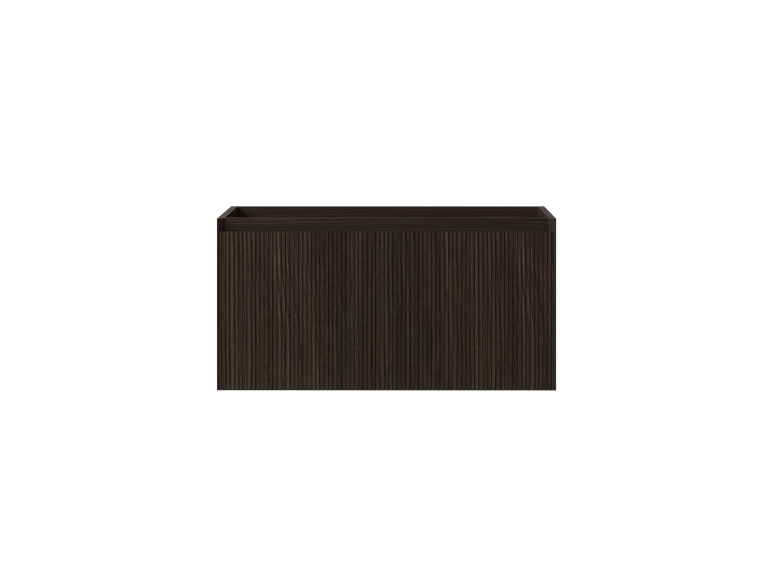 SanoBlu Lima wastafelmeubel 80 cm zwart walnoot met solid surface wastafel 8