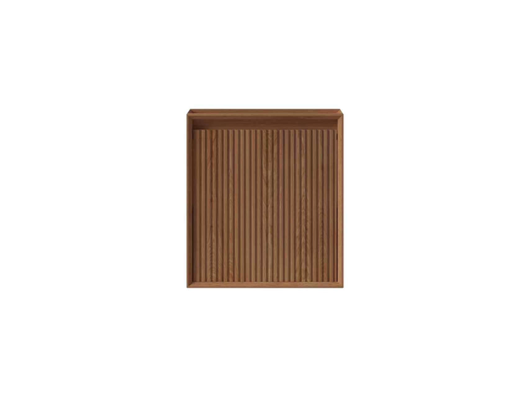 SanoBlu Mori toiletmeubel 45 cm acacia met solid surface fontein wit met LED spiegel 5