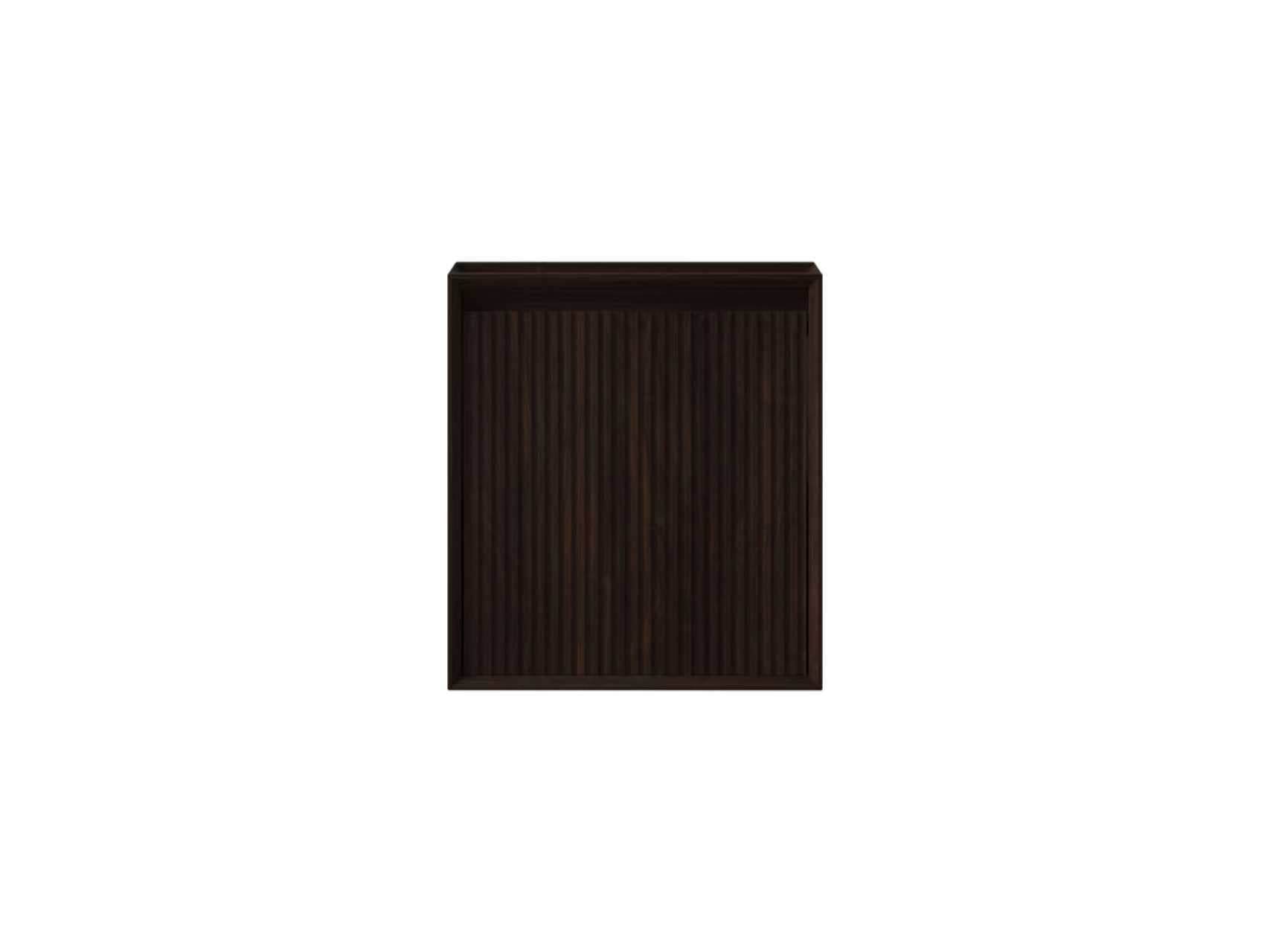 SanoBlu Mori toiletmeubel 45 cm donker walnoot met solid surface fontein wit met LED spiegel 5