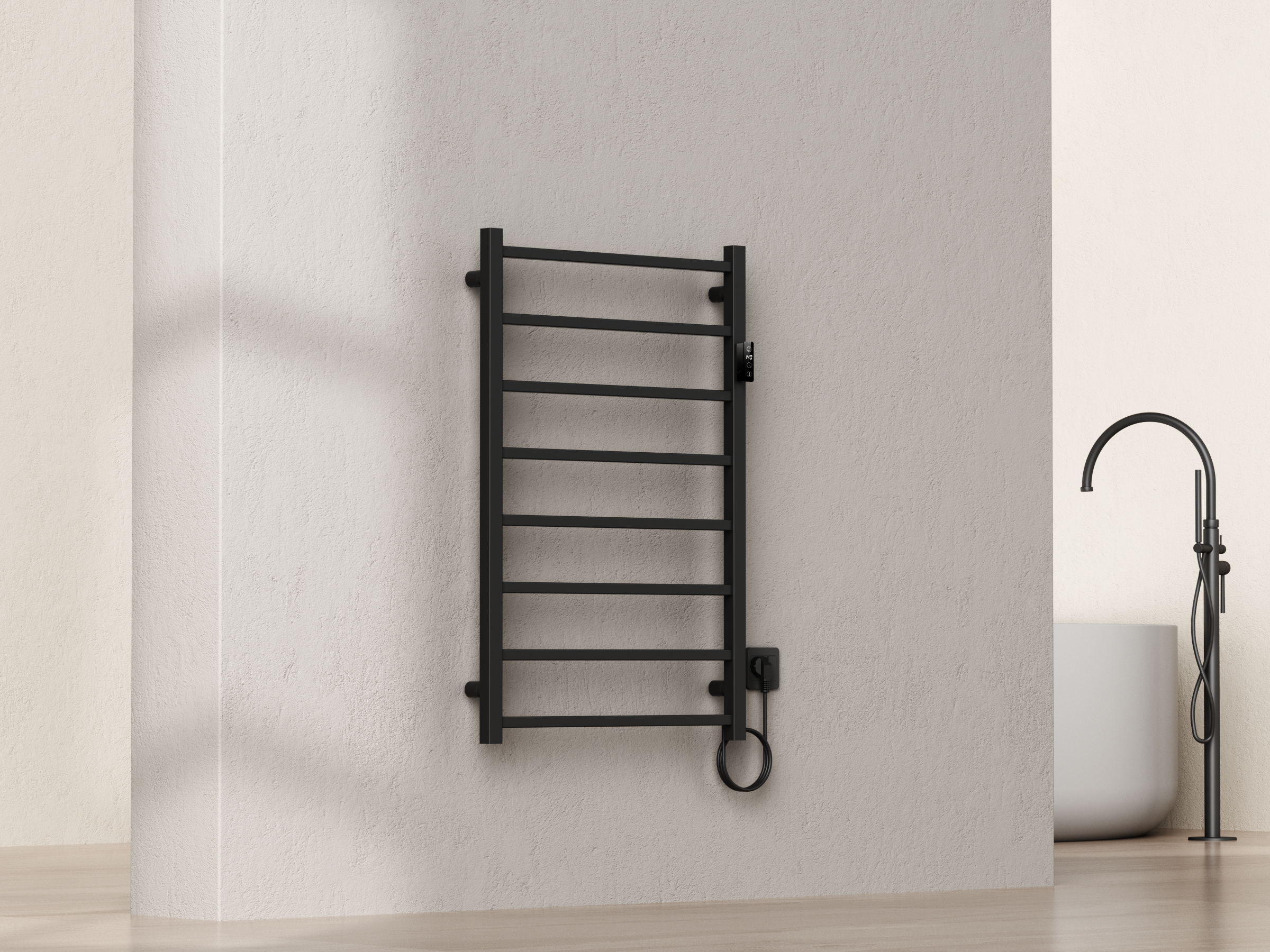 SanoTerra Nova elektrische design radiator 92x60 cm mat zwart 200W